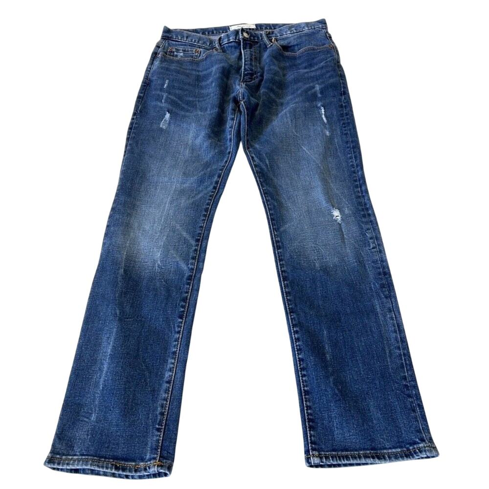 Gap 1969 Gap For Good Slim Jeans Men's Mid Rise Stretch Distressed Blue 33x30